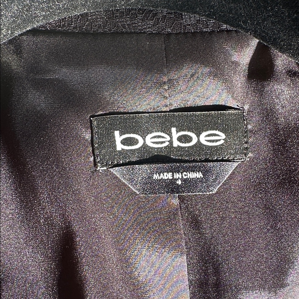 Bebe Black Textured lace and Leather Jacket - Picture 6 of 11